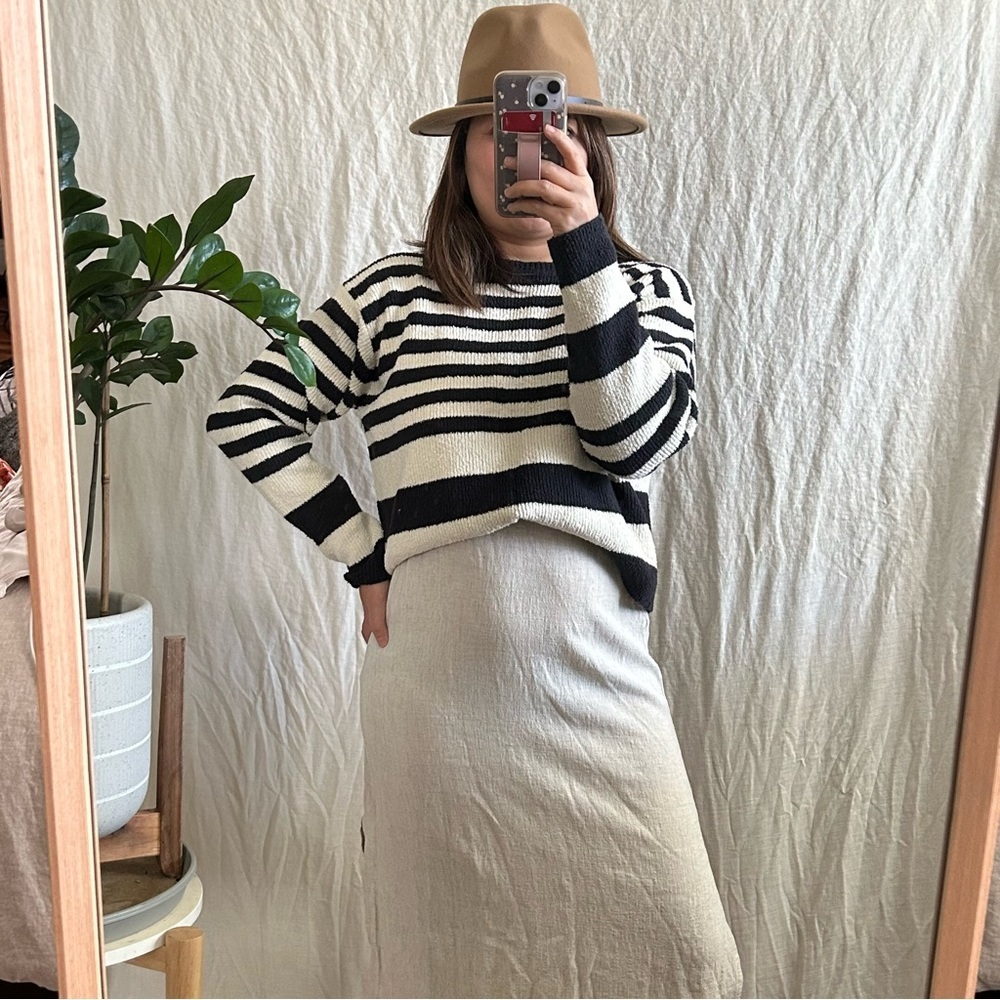Vintage Ann Taylor Striped Crop Pullover Sweater.‎ Size L